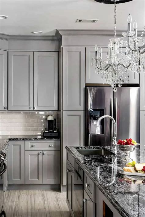 black stainless steel fog gray cabinets|gray kitchen cabinets houston.